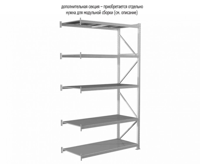Стеллаж MS PRO 250/150x60/5 ярусов