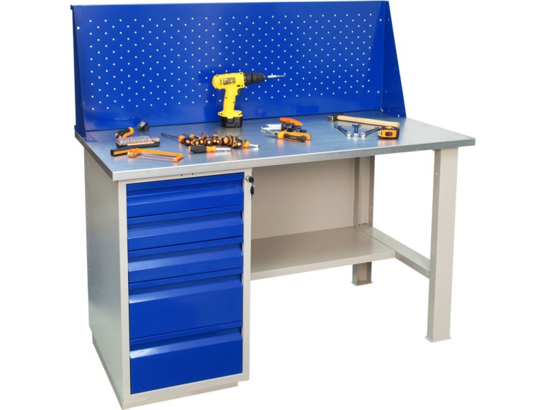 Металлический верстак Практик WB 140Sh+WD5+WS (WT140.WD5/F1.010)