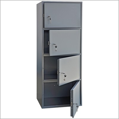 Шкаф металлический четырёхъячеечный армейский AS-1500-4