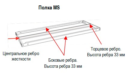 Стеллаж MS black-185/100/50/4