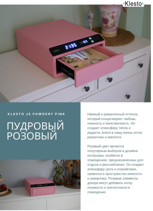 Сейф-шкатулка Klesto Smart JS1 (розовый)